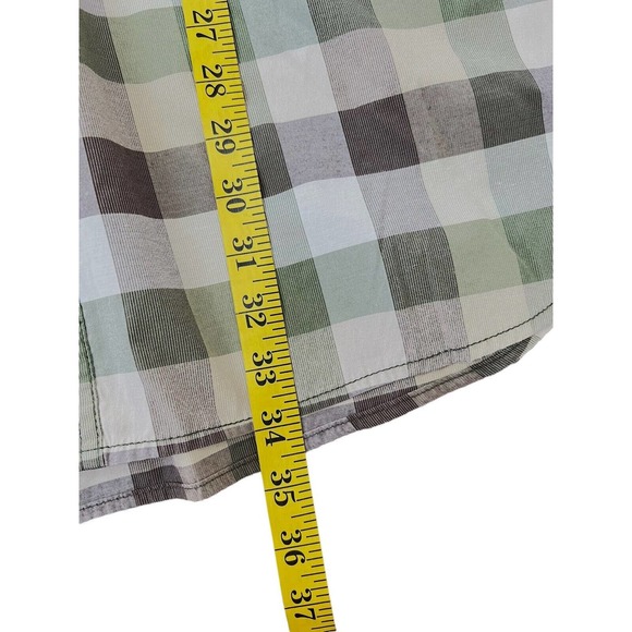 Akademiks Mens Short Sleeve Shirt Size 5XL Green Checked Button Pockets Collar - Picture 7 of 8
